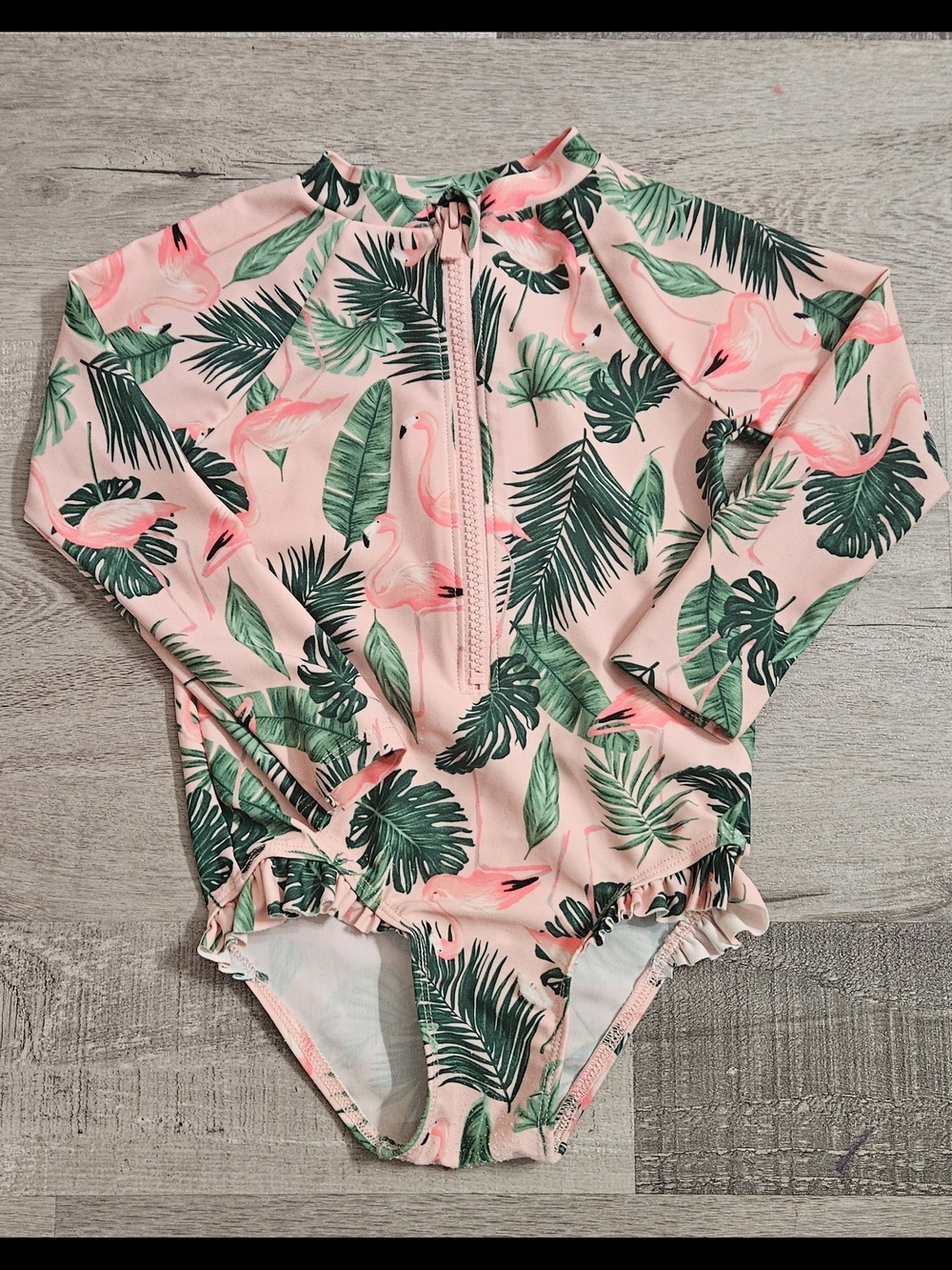 Old Navy Birds Of Paradise Fam Match Toddler Swimsuit 2t Pink Flamingo Rashguard